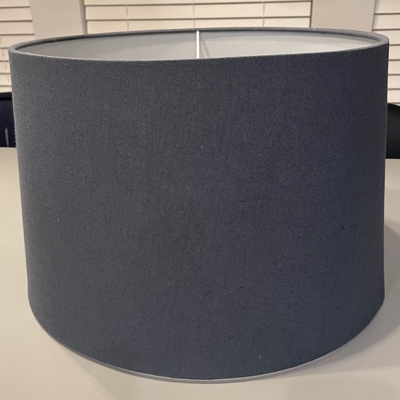 Large 16"D x 10"H Slate Blue Linen Empire Drum Hardback Lamp Shade w/Uno Fitting - Picture 2 of 8